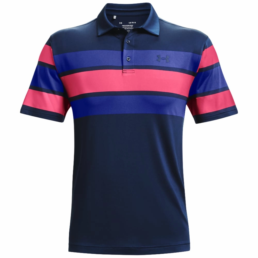 Under Armour Playoff 2.0 Block Stripe Polo Shirt - Academy/Royal Colorfast Dye Light Style Trend