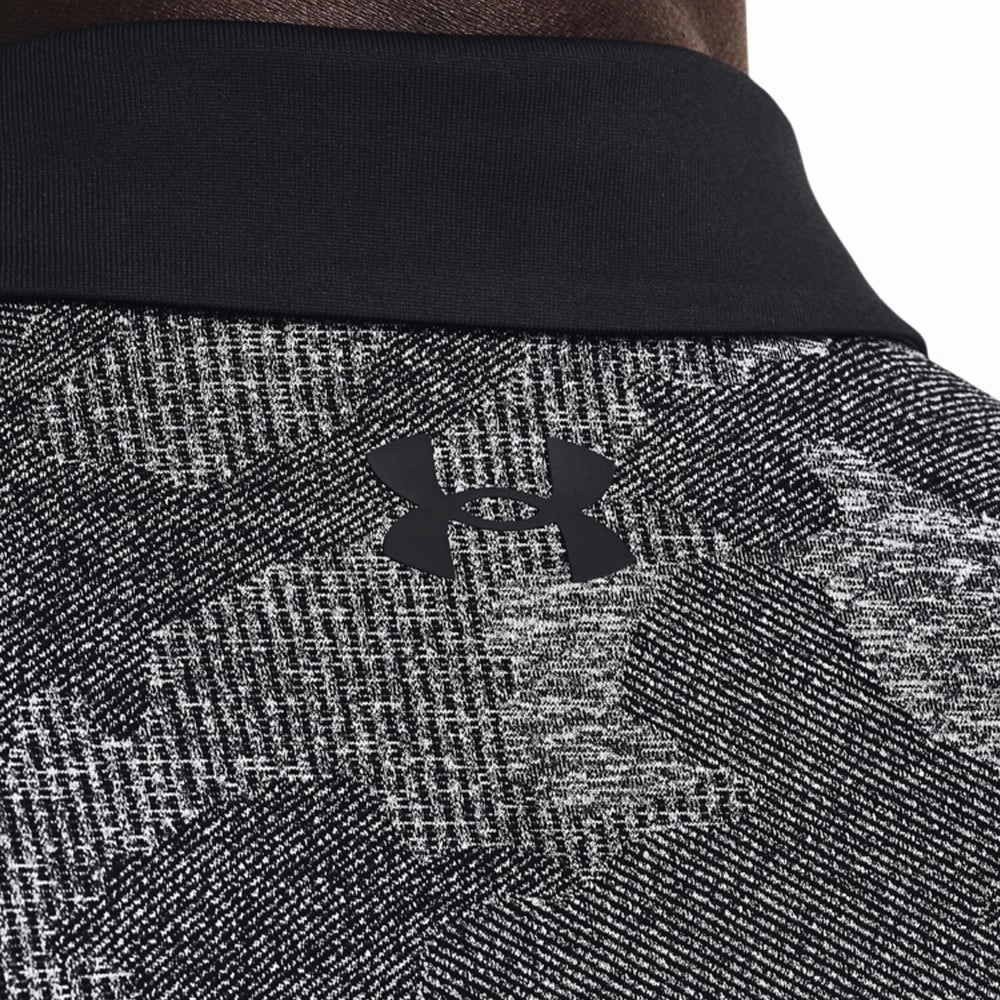 Under Armour Playoff 2.0 Jacquard Polo Shirt - Black/White Holiday Casual
