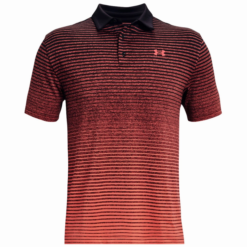 Under Armour Playoff 2.0 Polo Shirt - Black/Venom Red sporty and comfortable teenagers'