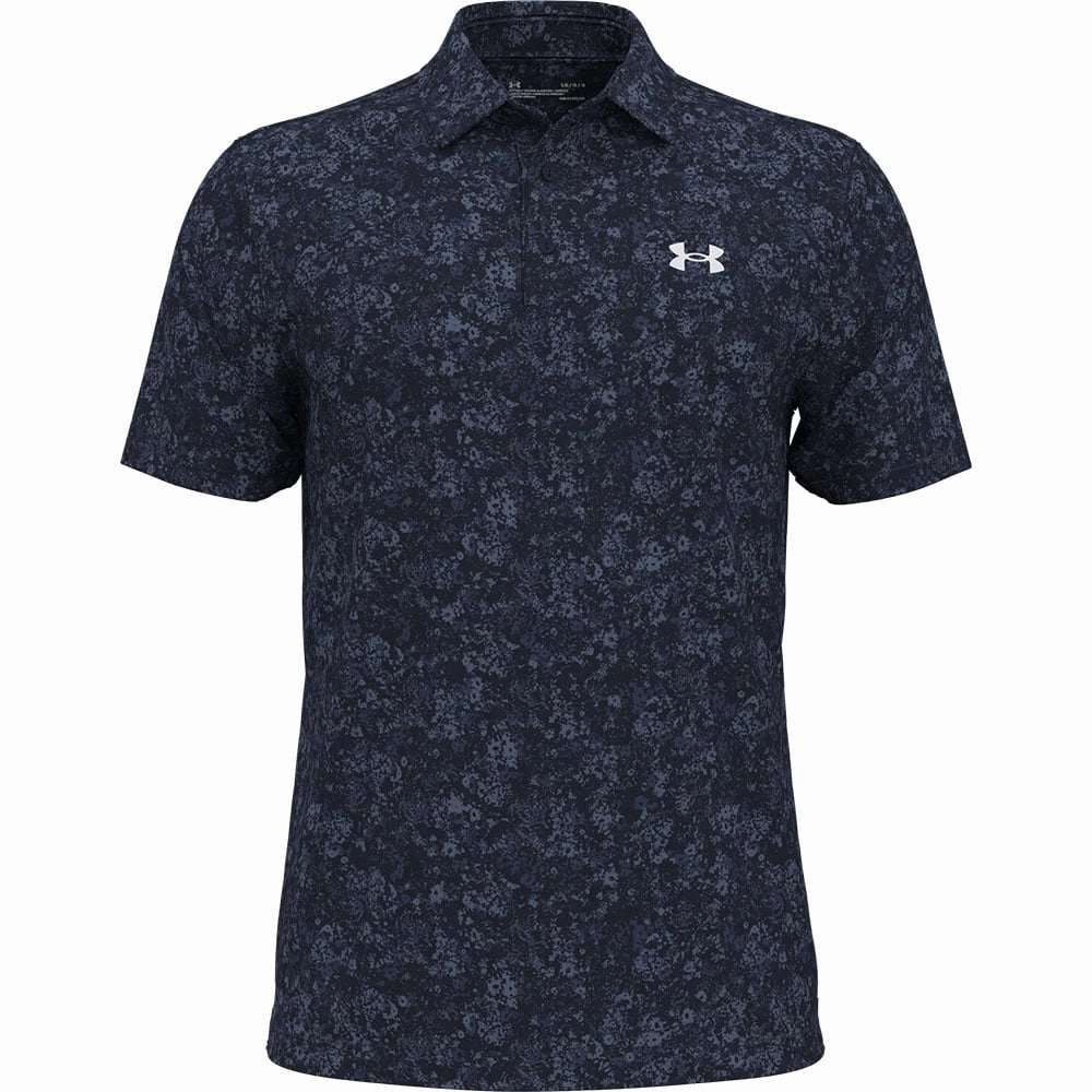 Under Armour Playoff 3.0 Floral Speckle Printed Polo Shirt - Midnight Navy Soft Touch Fabric