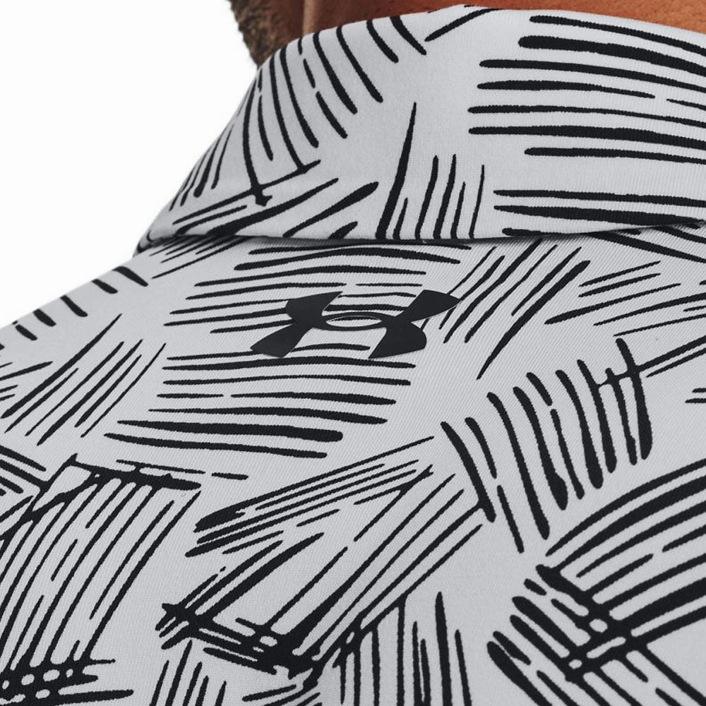 Under Armour Playoff 3.0 Palm Sketch Printed Polo Shirt - White/Black EcoConscious Processing Modern Simplicity