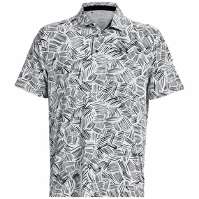 Classic Layer Wear AntiBacterialTreatment Under Armour Playoff 3.0 Palm Sketch Printed Polo Shirt - White/Black