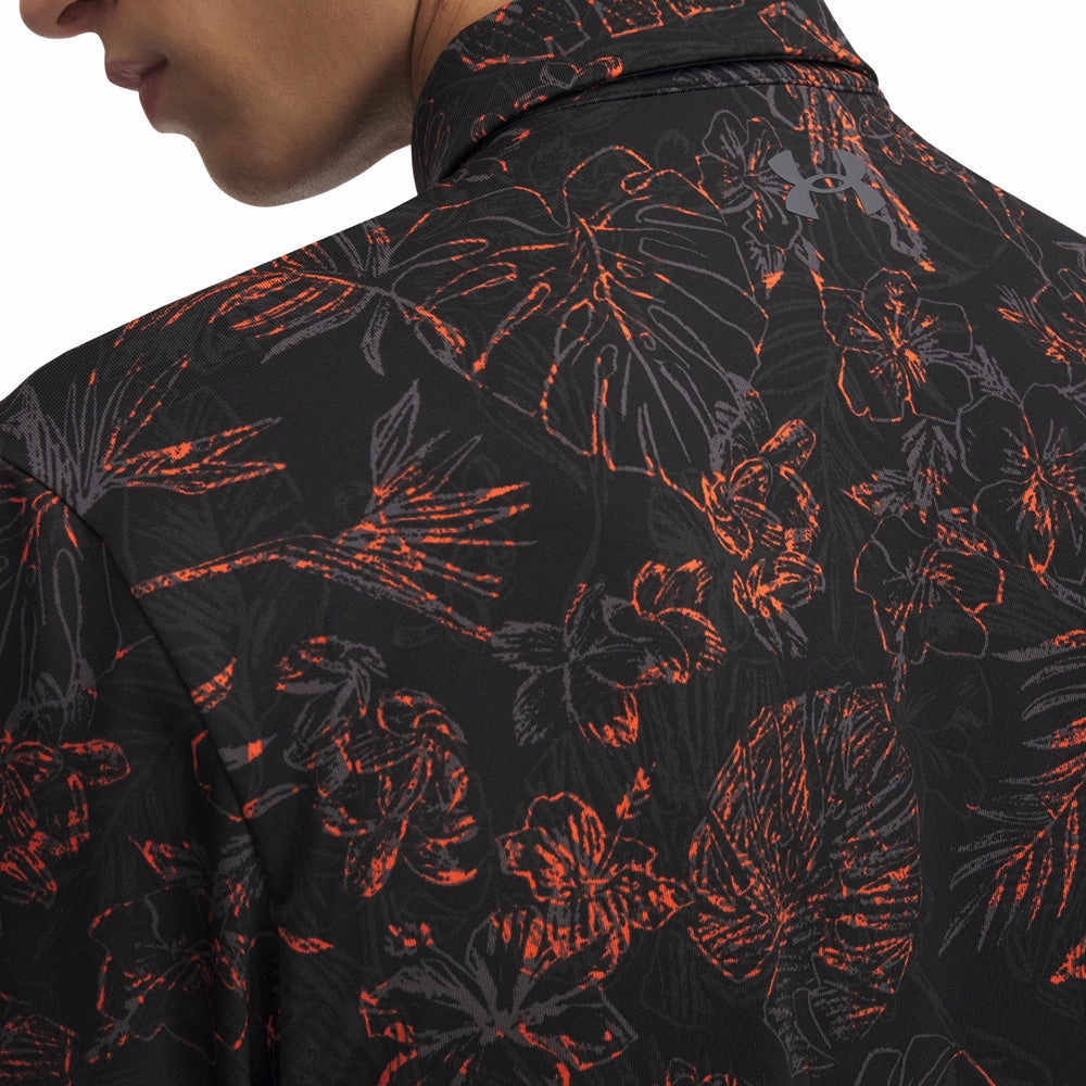 Under Armour Playoff 3.0 Printed Polo Shirt - Black/Fire/Castlerock Perfectly Fit Fashionable Option