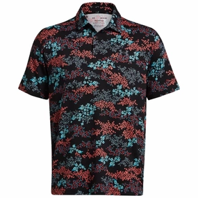 Under Armour Playoff 3.0 Printed Polo Shirt - Black/Hydro Teal/Castlerock Luxury exclusivity