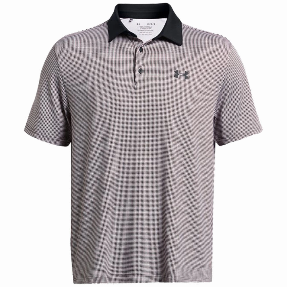 Under Armour Playoff 3.0 Printed Polo Shirt - Black/Red Solstice/Black Street Trendy Sustainable