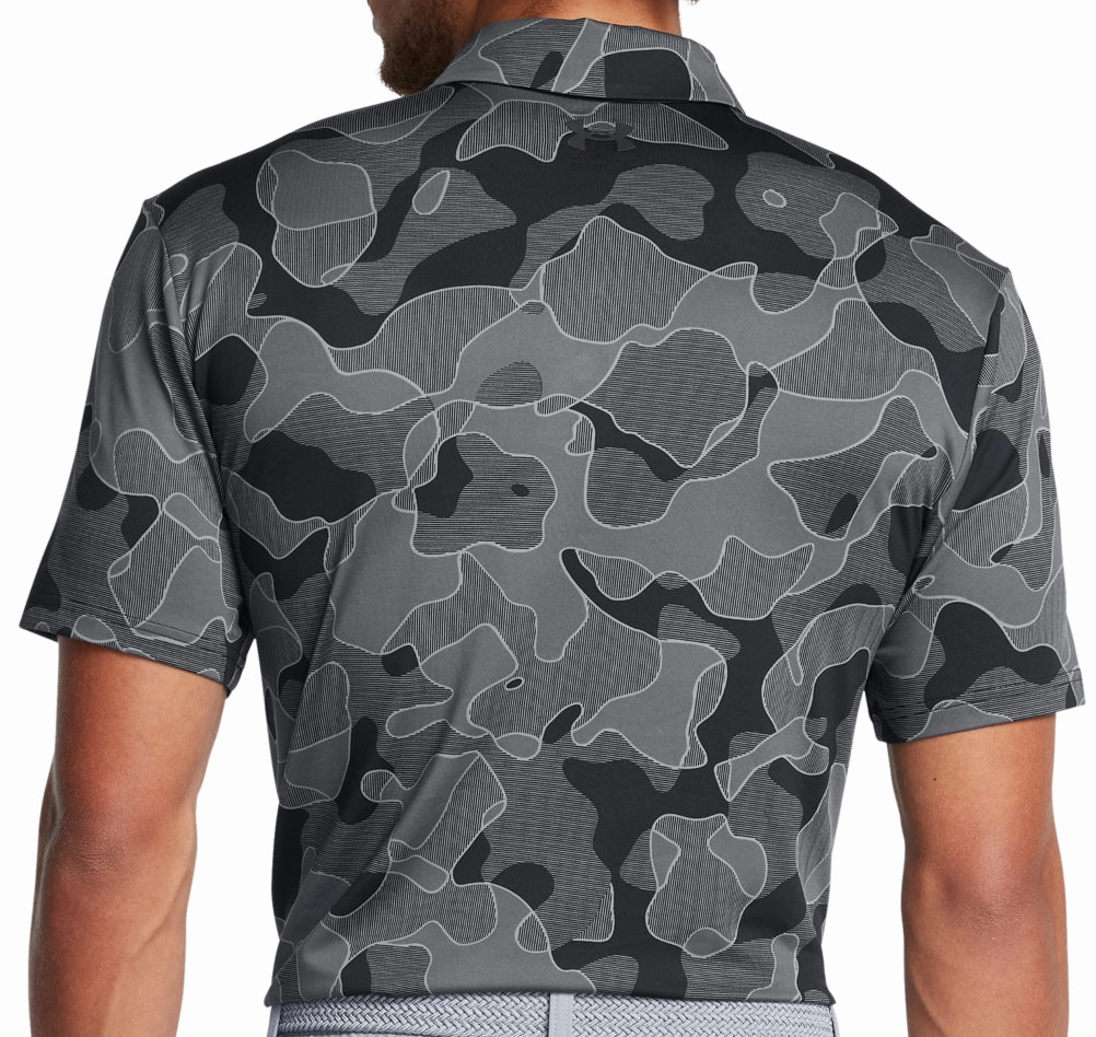 Under Armour Playoff 3.0 Printed Polo Shirt - Black Weekend Style Layered Shoulder Design