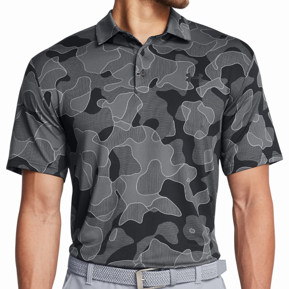 Lightweight Comfort Wear Under Armour Playoff 3.0 Printed Polo Shirt - Black