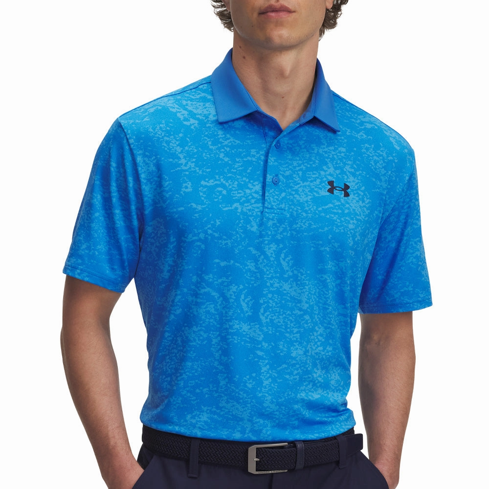 Under Armour Playoff 3.0 Printed Polo Shirt - Blue Atlantis/Viral Blue/Midnight Navy Set In Sleeve regular but not boring