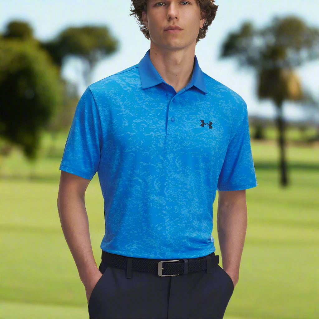 Under Armour Playoff 3.0 Printed Polo Shirt - Blue Atlantis/Viral Blue/Midnight Navy Modern innovation
