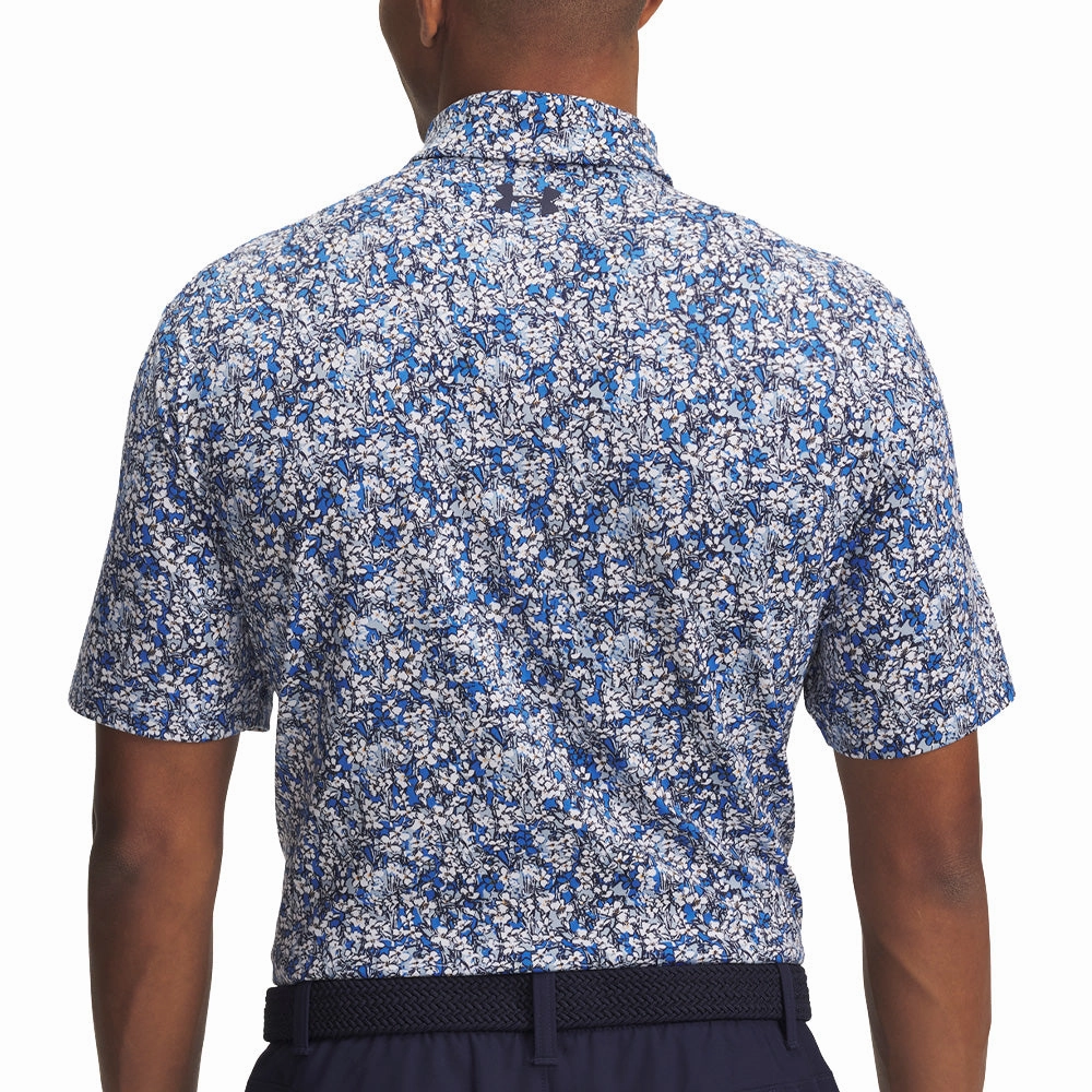 Under Armour Playoff 3.0 Printed Polo Shirt - Blue Atlantis/White/Midnight Navy Relaxed Fit Design Cozy Fit