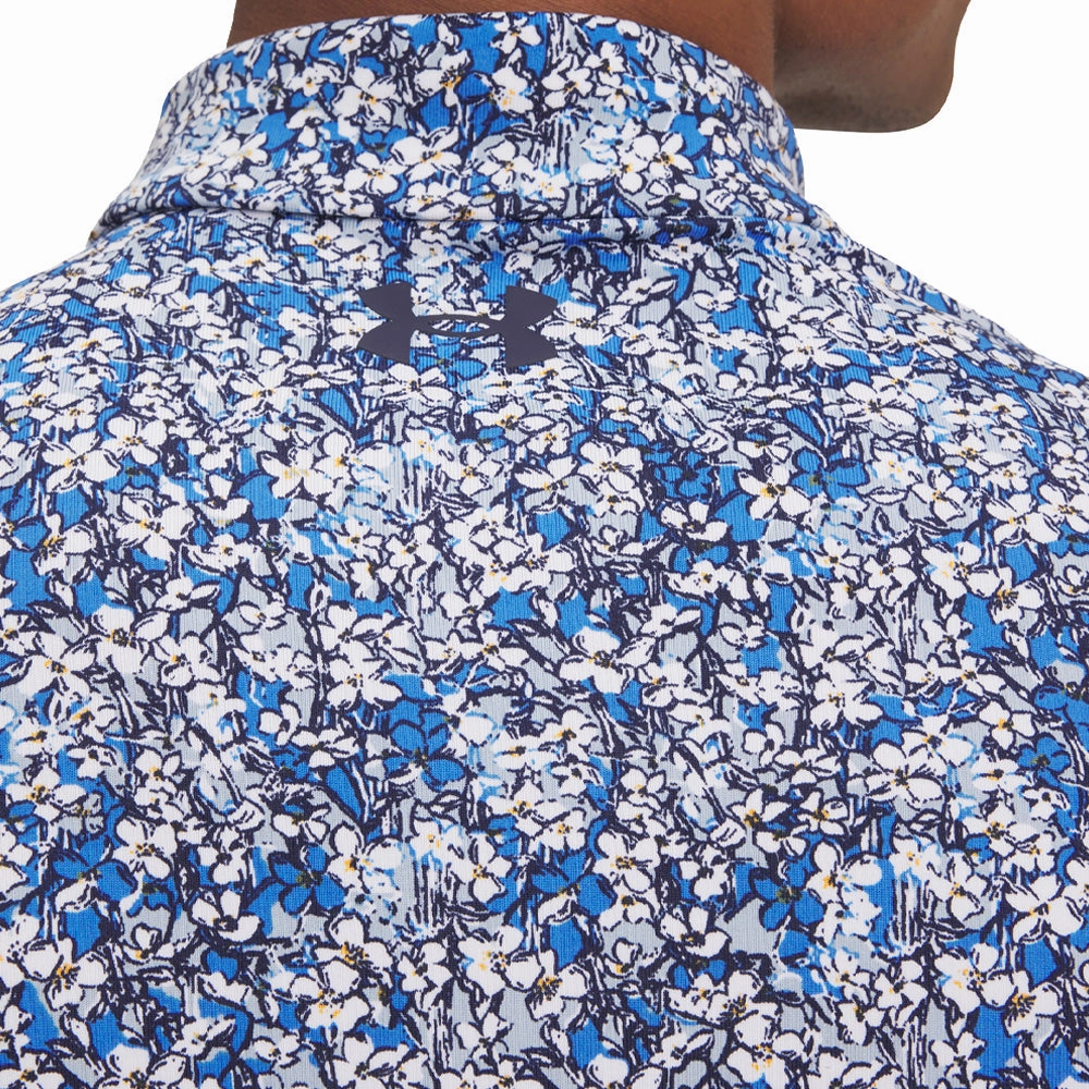 Under Armour Playoff 3.0 Printed Polo Shirt - Blue Atlantis/White/Midnight Navy Daily Fashion Daily Trend Look