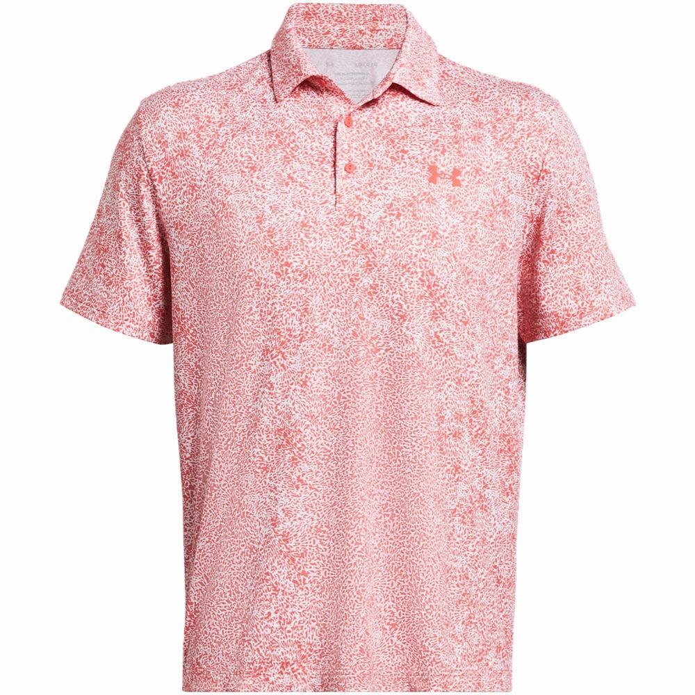 adults' Under Armour Playoff 3.0 Printed Polo Shirt - Coho/White/Coho