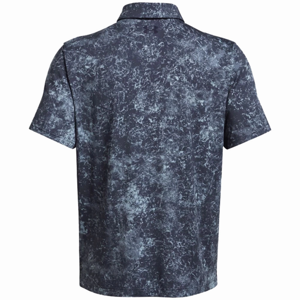 Under Armour Playoff 3.0 Printed Polo Shirt - Downpour Gray/Midnight Navy Perfect for Vacation Quick Dry Fabric