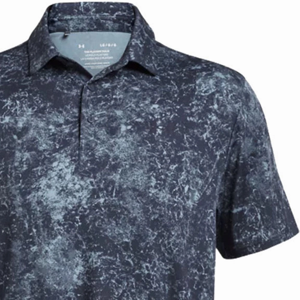 Under Armour Playoff 3.0 Printed Polo Shirt - Downpour Gray/Midnight Navy Chilly Day Essentials MinimalBranding