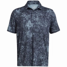 Under Armour Playoff 3.0 Printed Polo Shirt - Downpour Gray/Midnight Navy Sustainable Production Process Relax Trend