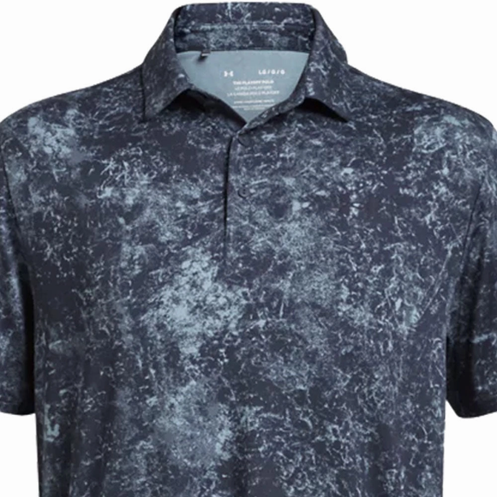Under Armour Playoff 3.0 Printed Polo Shirt - Downpour Gray/Midnight Navy Non-toxic Travel Light