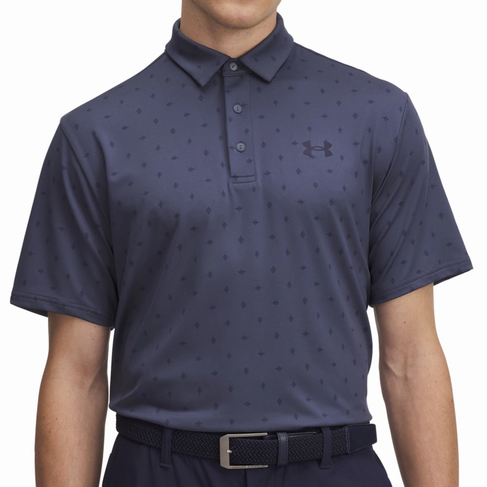 Playful Vibes Under Armour Playoff 3.0 Printed Polo Shirt - Downpour Grey/Midnight Navy
