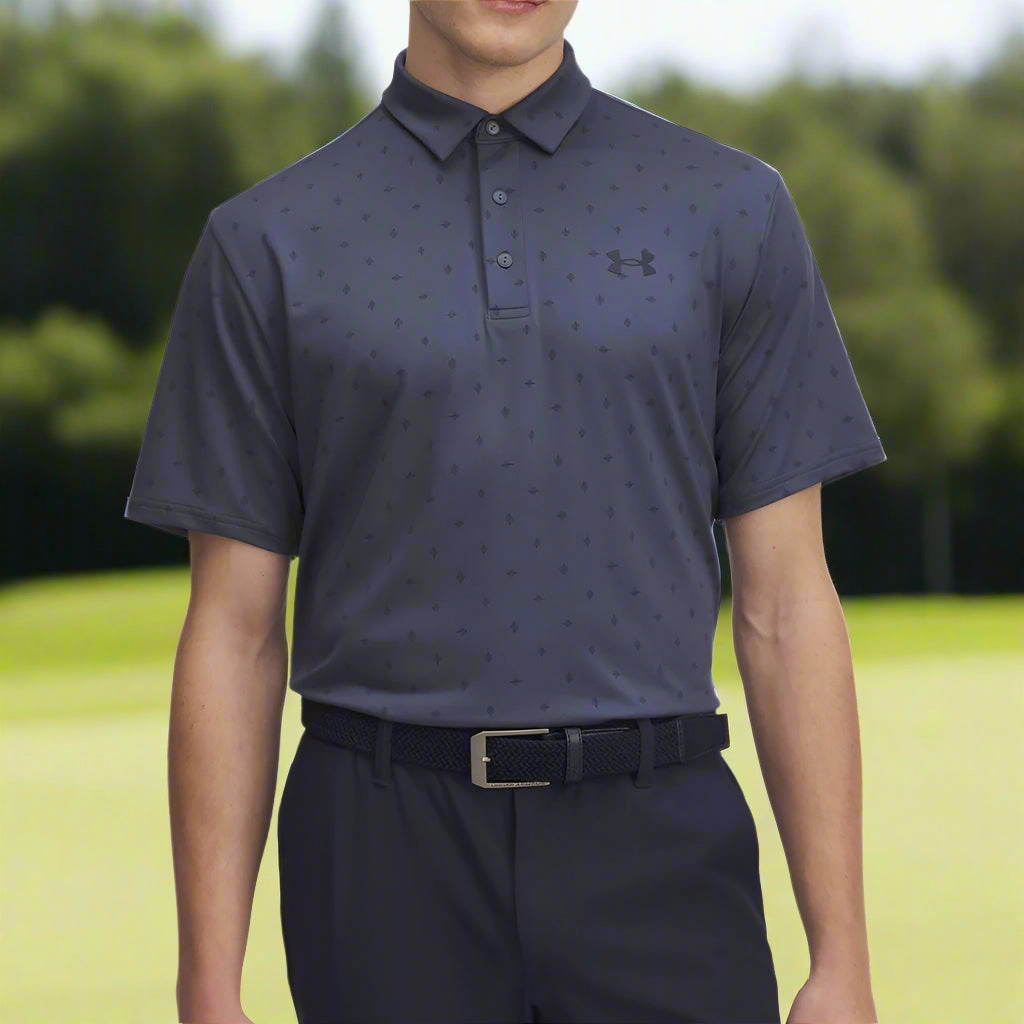 Comfortable Look Under Armour Playoff 3.0 Printed Polo Shirt - Downpour Grey/Midnight Navy