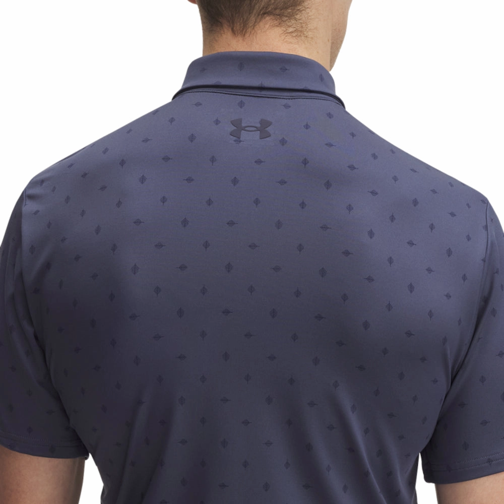 Under Armour Playoff 3.0 Printed Polo Shirt - Downpour Grey/Midnight Navy Relaxed Smart
