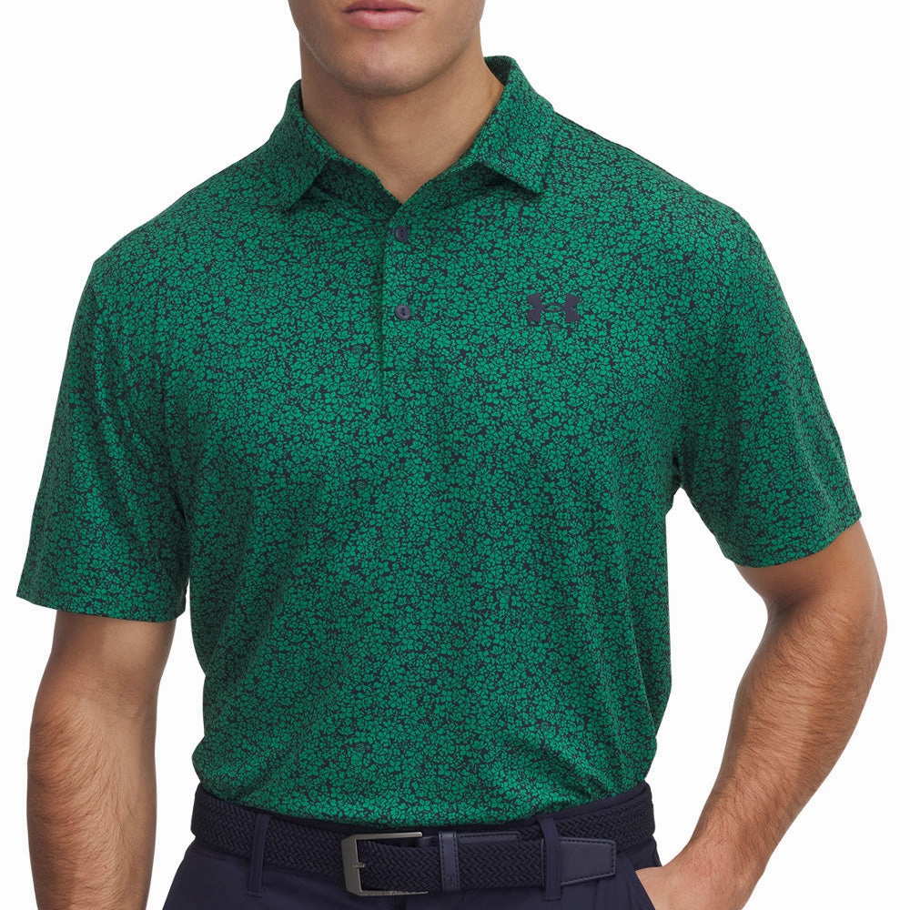 Under Armour Playoff 3.0 Printed Polo Shirt - Green/Midnight Navy Leather combination