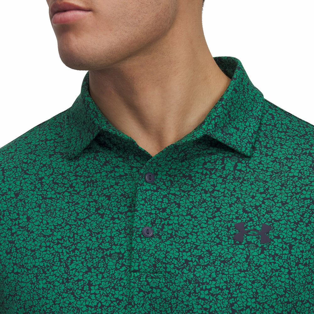 AllDay Comfort Under Armour Playoff 3.0 Printed Polo Shirt - Green/Midnight Navy