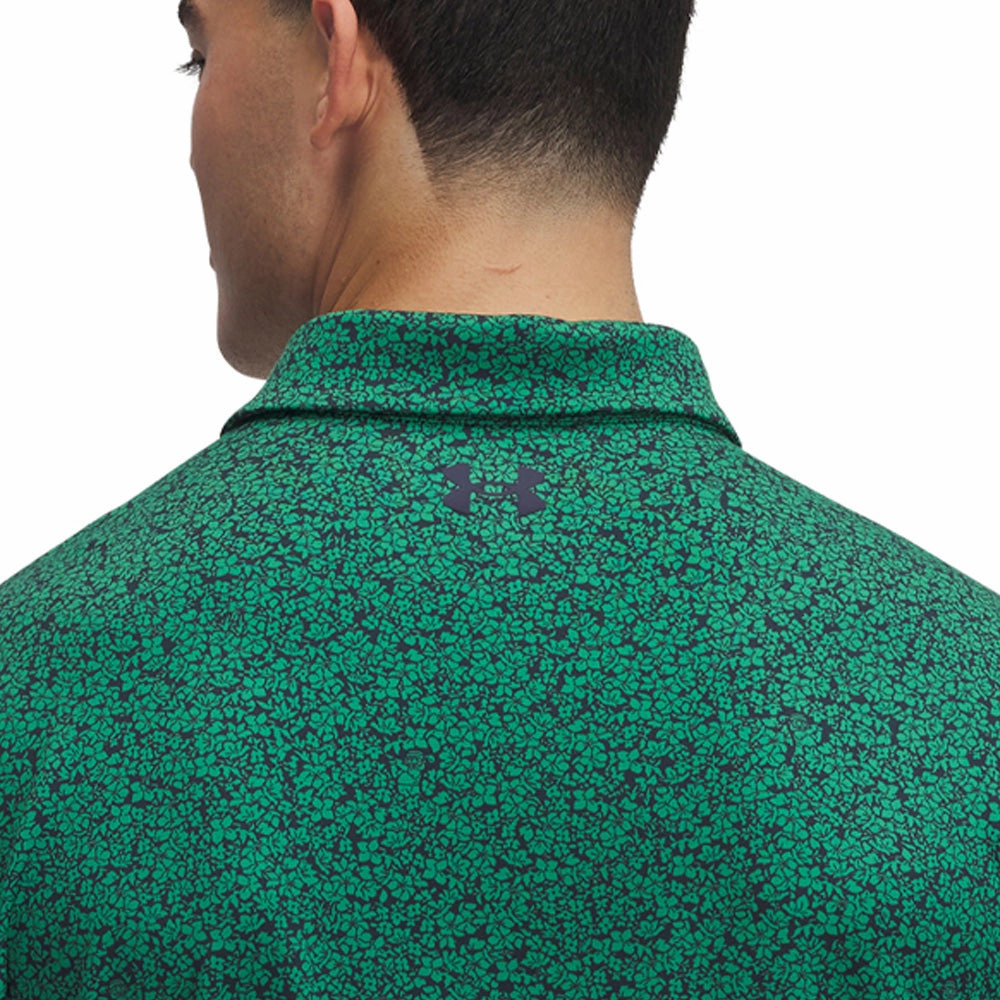 NonIrritating Fabric Non Iron Fabric Under Armour Playoff 3.0 Printed Polo Shirt - Green/Midnight Navy