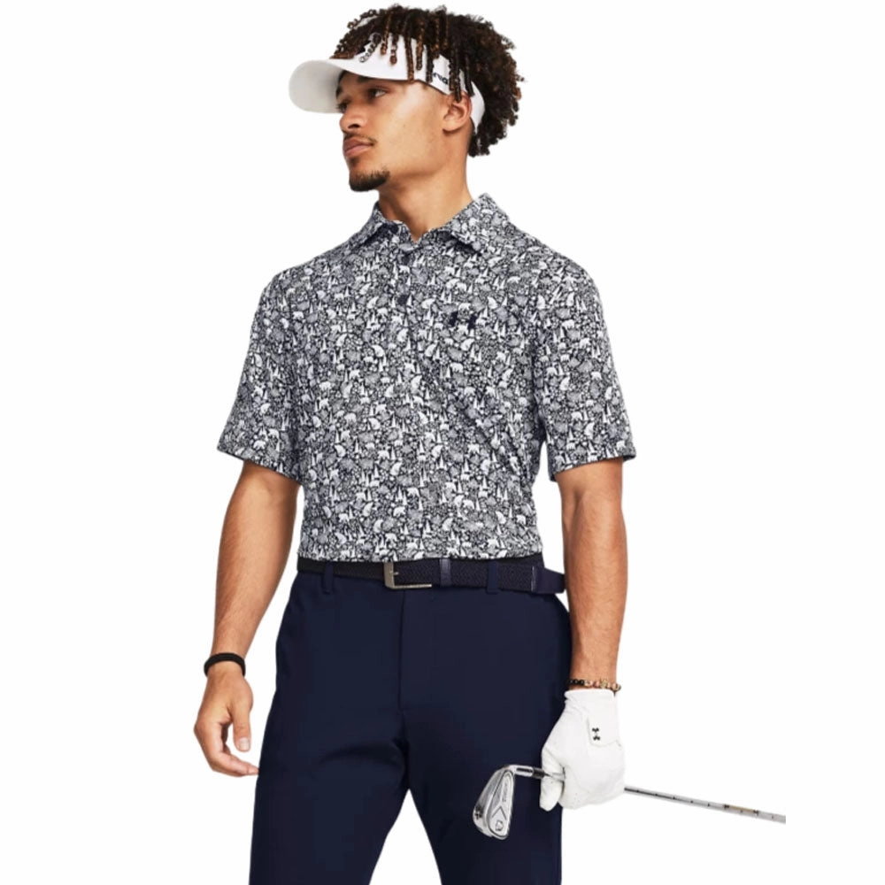 Under Armour Playoff 3.0 Printed Polo Shirt - Midnight Navy/Midnight Navy Regular fit normality Comfy Wardrobe