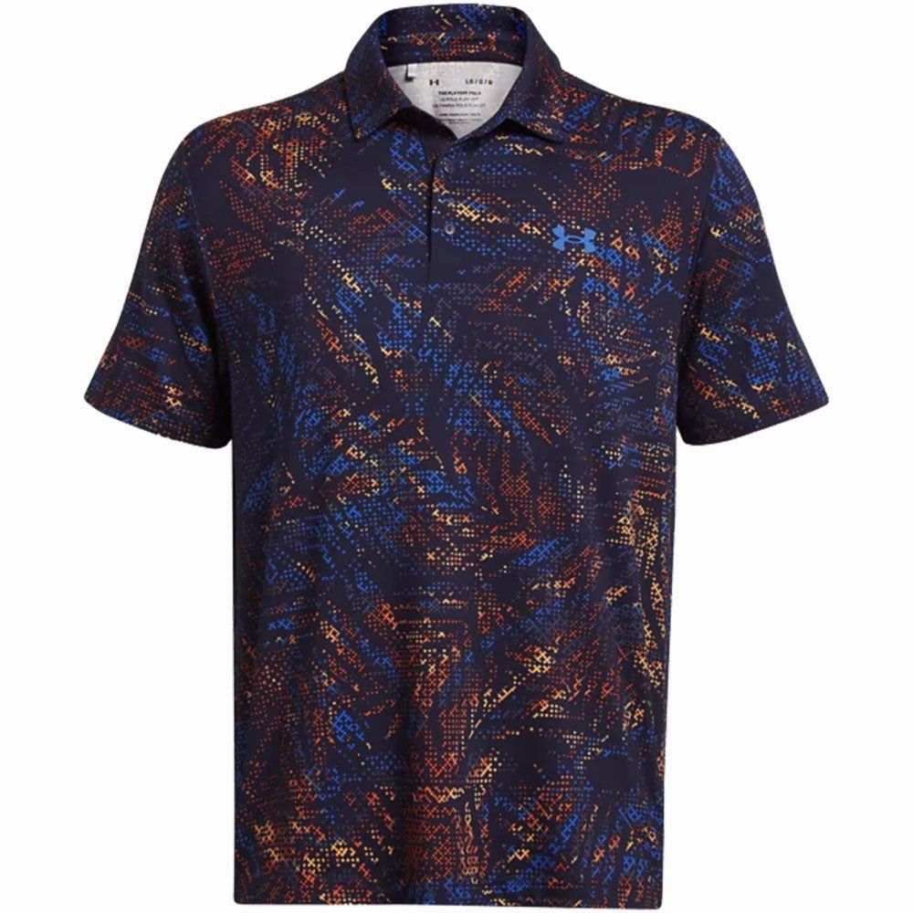 Under Armour Playoff 3.0 Printed Polo Shirt - Midnight Navy/Phoenix/Photon Minimalist Design