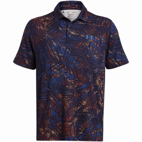 Under Armour Playoff 3.0 Printed Polo Shirt - Midnight Navy/Phoenix/Photon Minimalist Design
