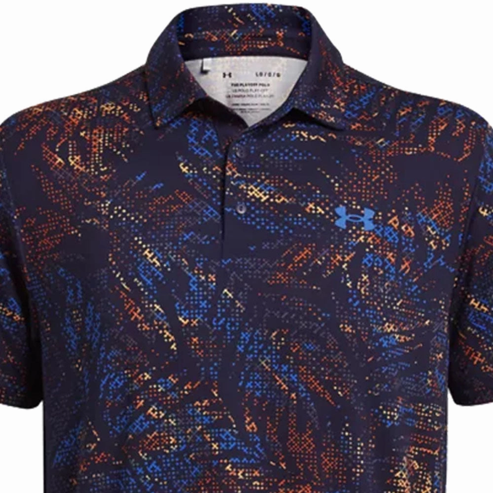 Under Armour Playoff 3.0 Printed Polo Shirt - Midnight Navy/Phoenix/Photon Easy Fit Wear Chill Wear