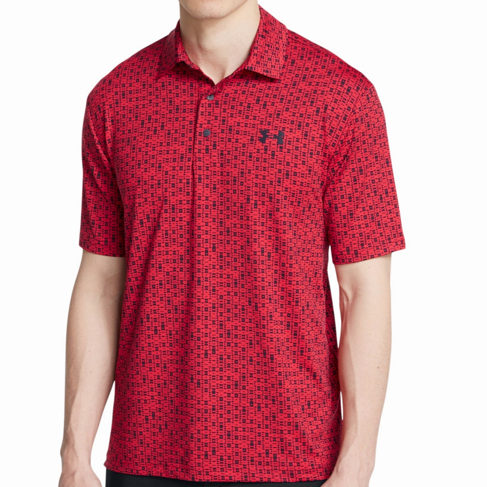 Informal charm Under Armour Playoff 3.0 Printed Polo Shirt - Red/Midnight Navy