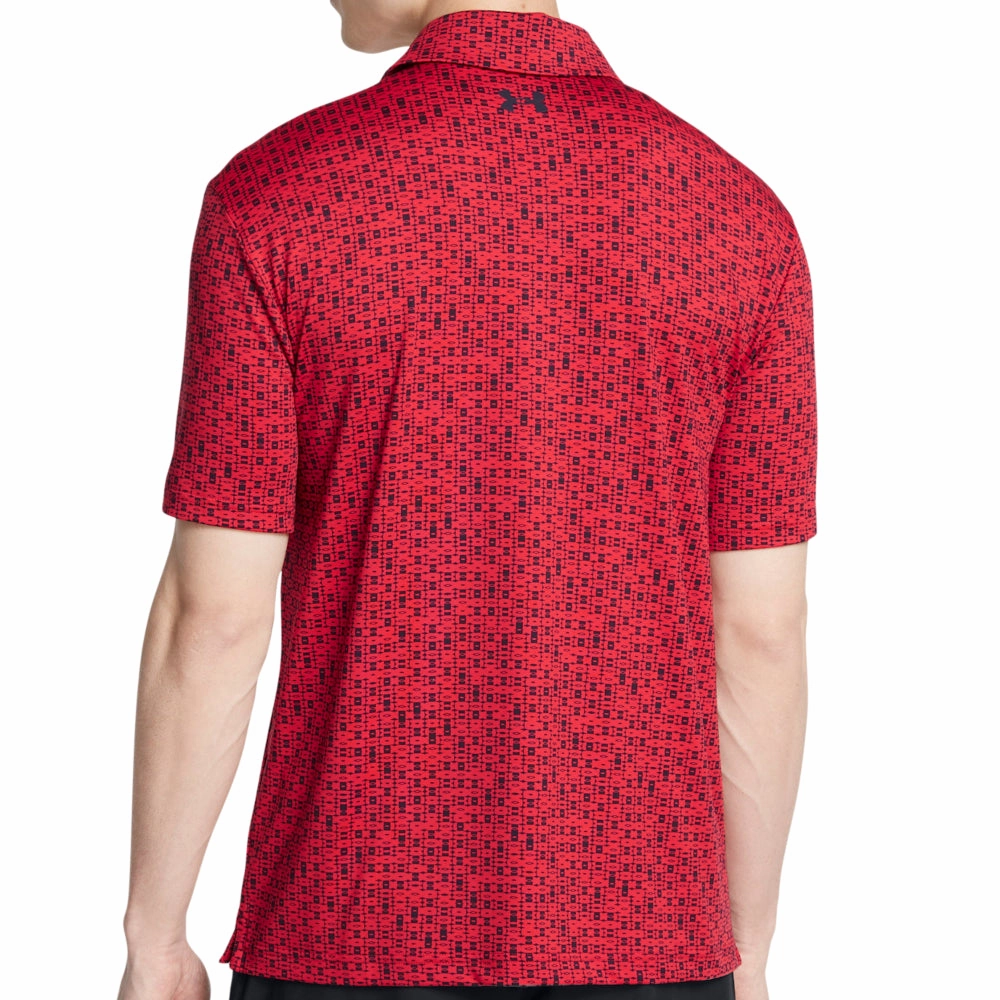 Under Armour Playoff 3.0 Printed Polo Shirt - Red/Midnight Navy Indoor Event Eco Friendly Material
