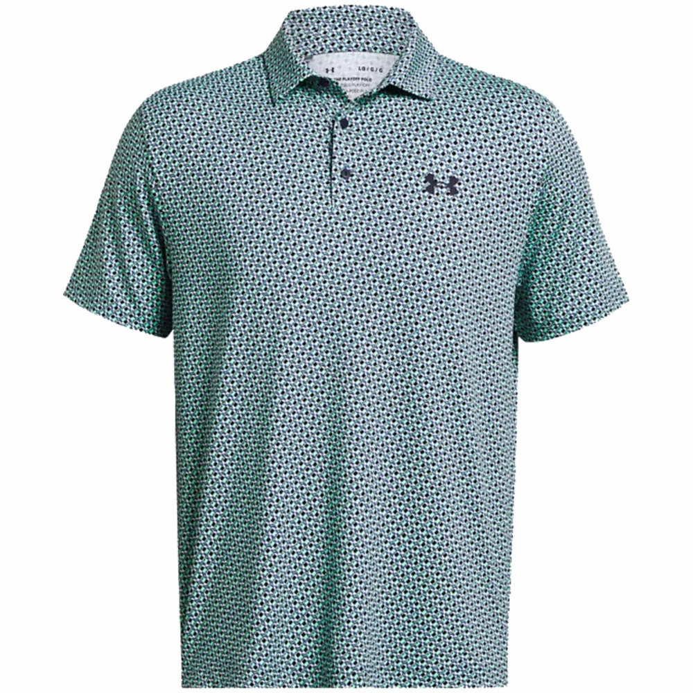 Under Armour Playoff 3.0 Printed Polo Shirt - Starlight/Midnight Navy BioBased Fibers Breathable Yarn Composition