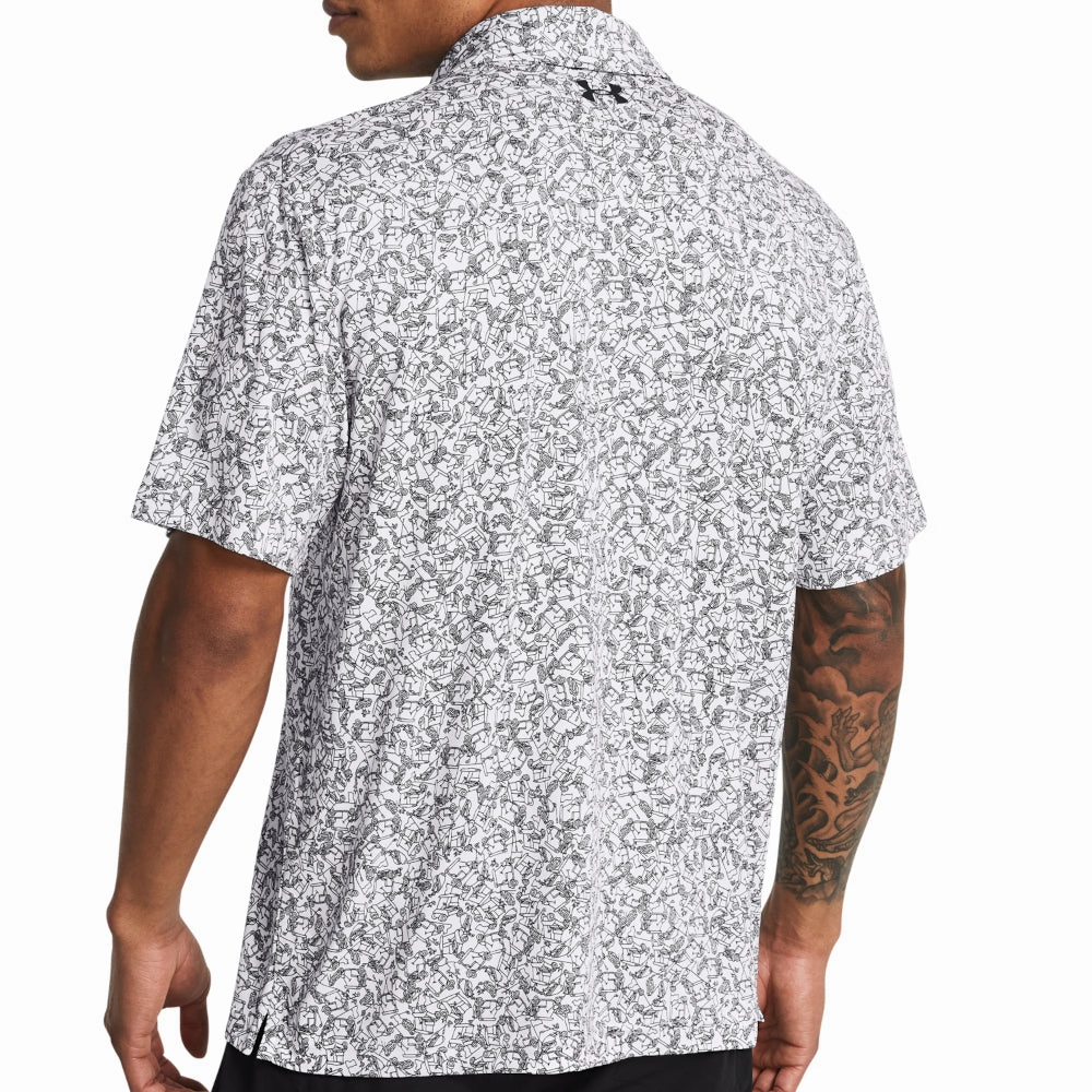 Effortless Look Under Armour Playoff 3.0 Printed Polo Shirt - White/Black