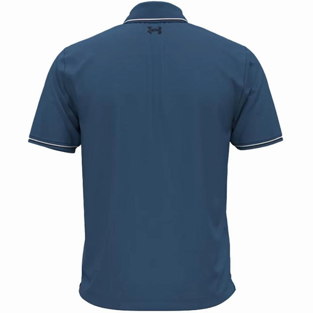 Flattering Cut Flexible Weave Under Armour Playoff 3.0 Rib Polo Shirt - Blue Atlantis/White/Midnight Navy