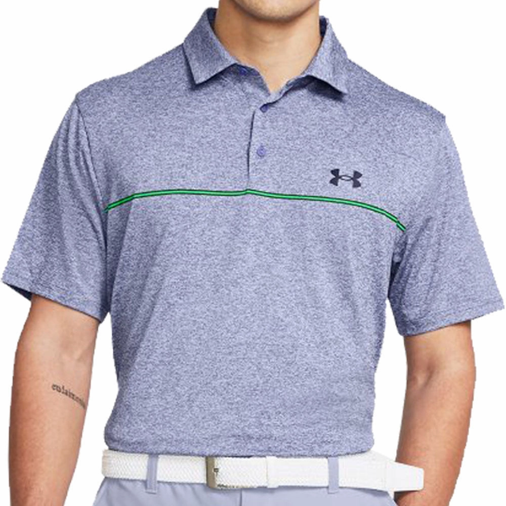 Stylish Look Chic Comfort Style Under Armour Playoff 3.0 Stripe Polo Shirt - Celeste/Vapor Green/Starlight