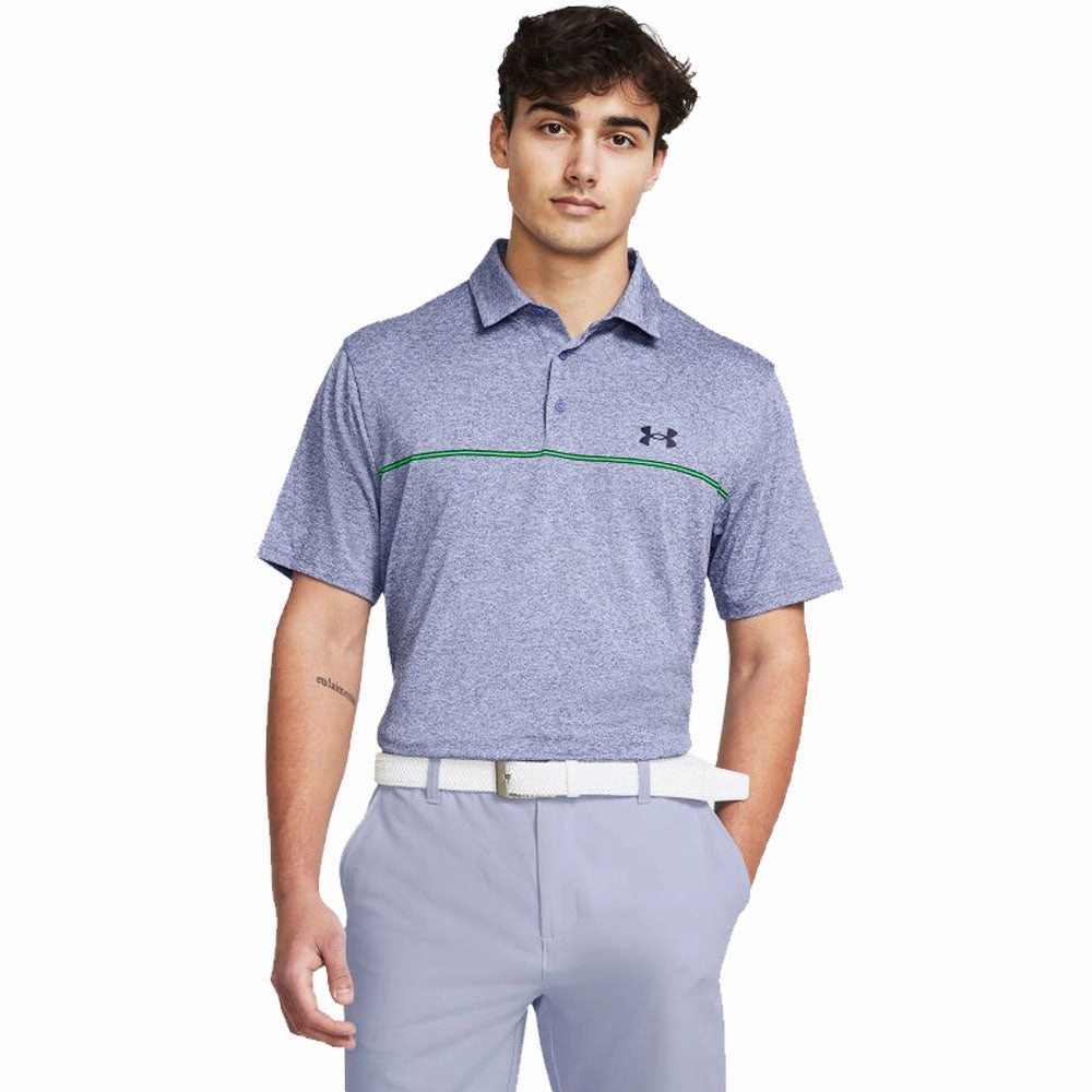 Breathable mesh lining Under Armour Playoff 3.0 Stripe Polo Shirt - Celeste/Vapor Green/Starlight