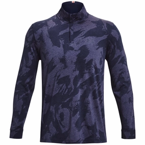 Under Armour Playoff Jacquard 1/4 Zip Pullover - Midnight Navy Functional Wear Cold Weather Protection