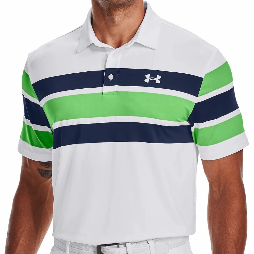 Under Armour Playoff Polo 2.0 Shirt - White/Academy Layered Style
