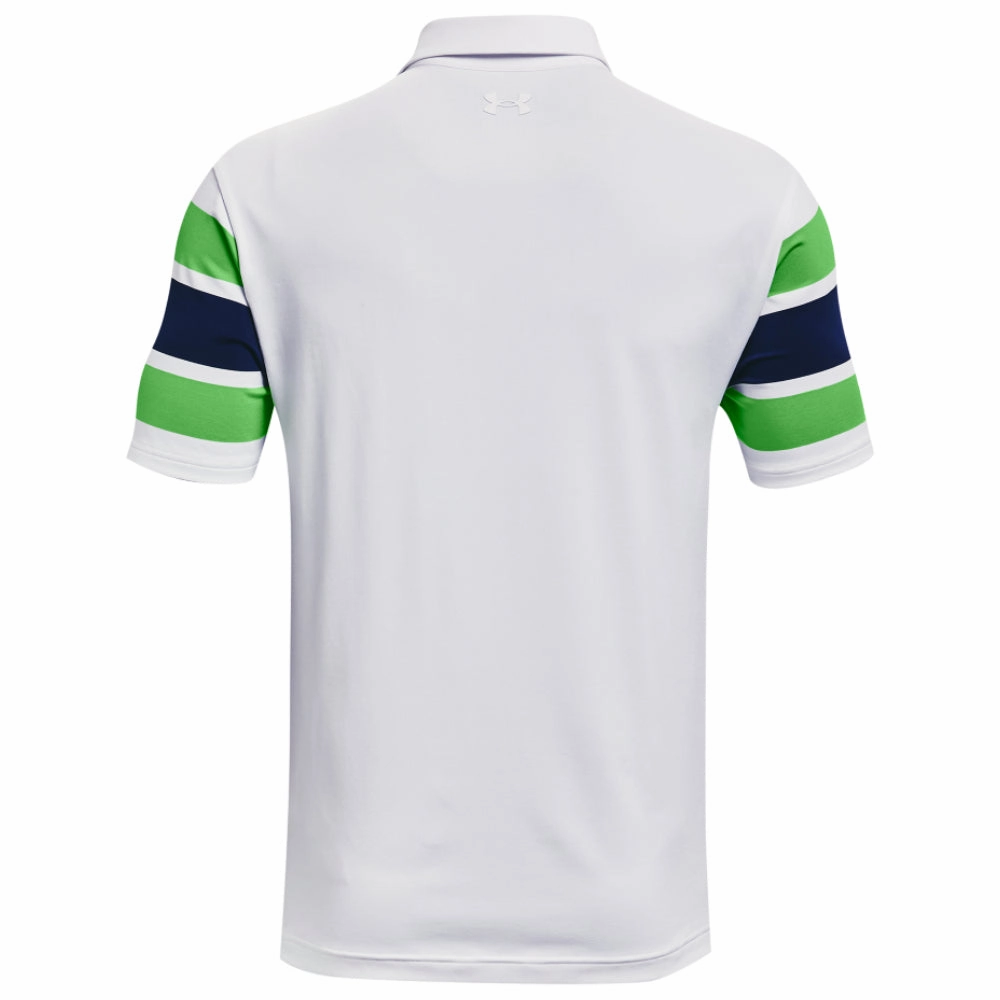 Under Armour Playoff Polo 2.0 Shirt - White/Academy Raw Hem Finish