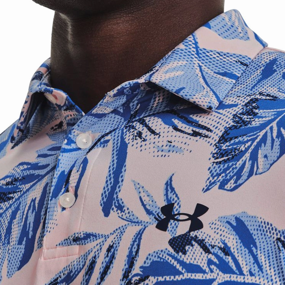 Movie Night Tubular Knit Structure Under Armour Playoff Polo Shirt 2.0 - Rush Red Tint/Victory Blue