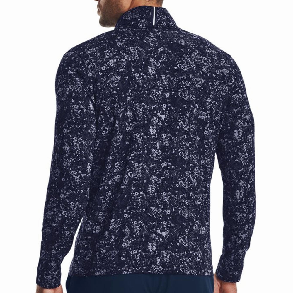 Under Armour Playoff Printed 1/4 Zip Pullover - Midnight Navy Modern Fit Relaxed Street