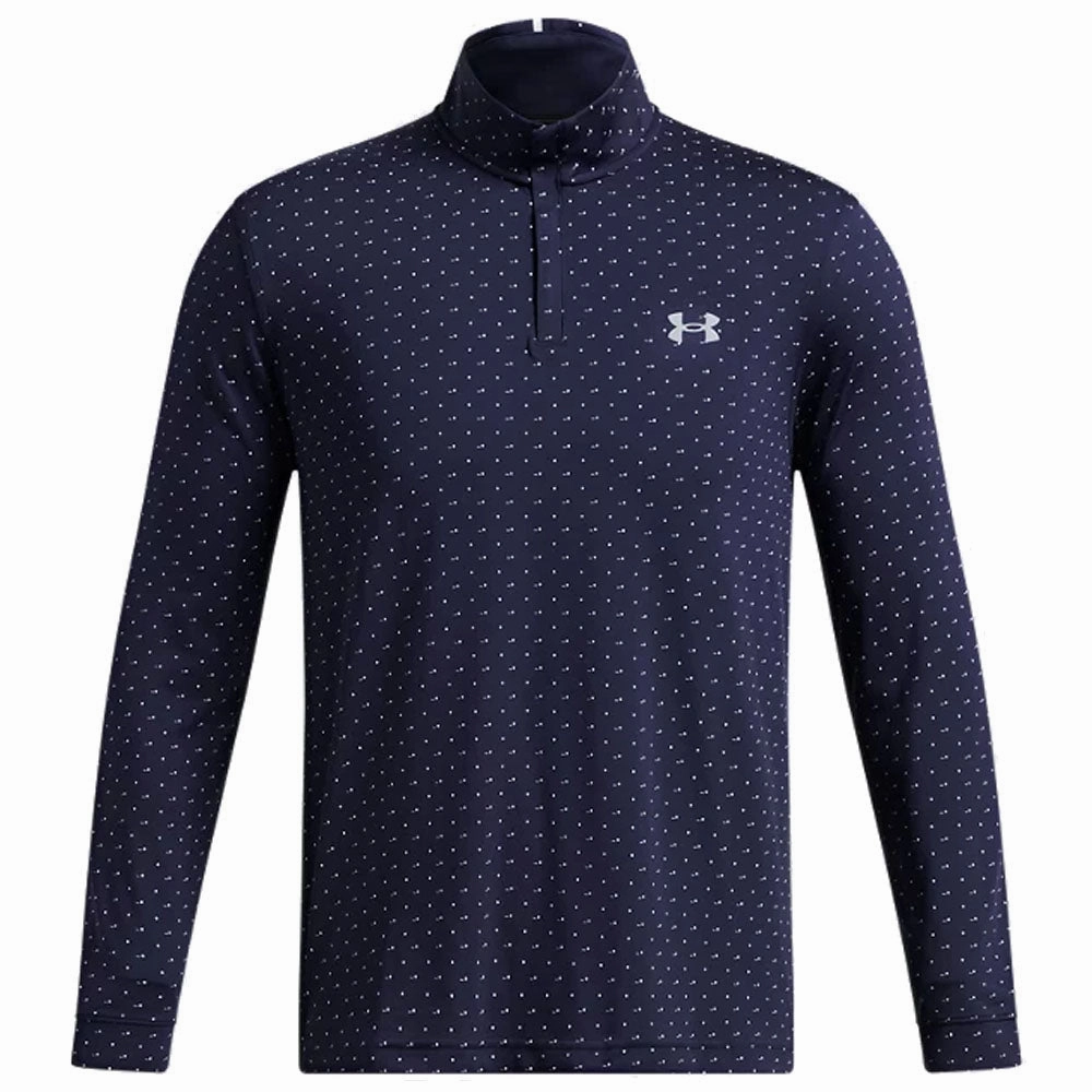 Fashion Relaxed Under Armour Playoff Printed 1/4 Zip Sweater - Midnight Navy/White