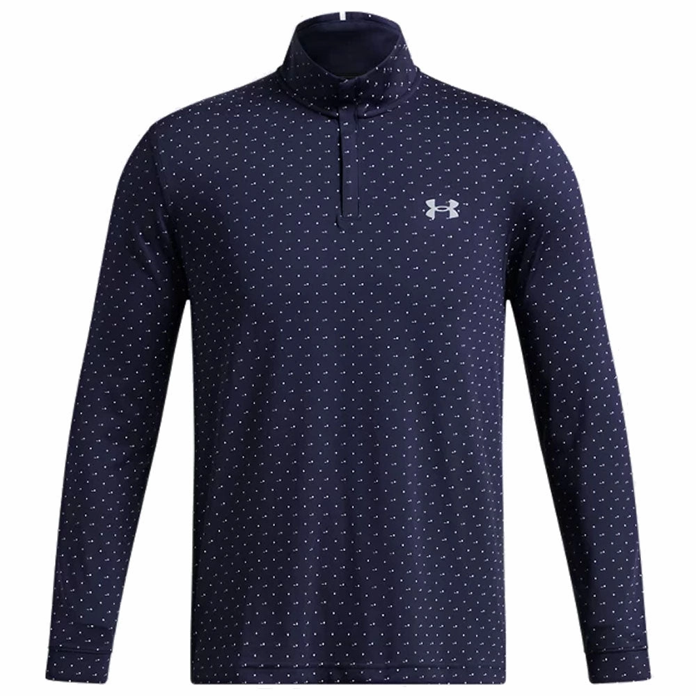 Under Armour Playoff Printed 1/4 Zip Sweater - Midnight Navy/White Fashionable Hoodie product quilted lining comfort
