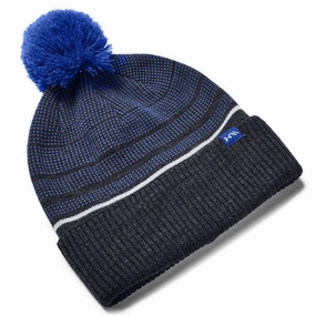 Stylish Detail Afternoon Tea Look Under Armour Pom Beanie - Black/Emotion Blue