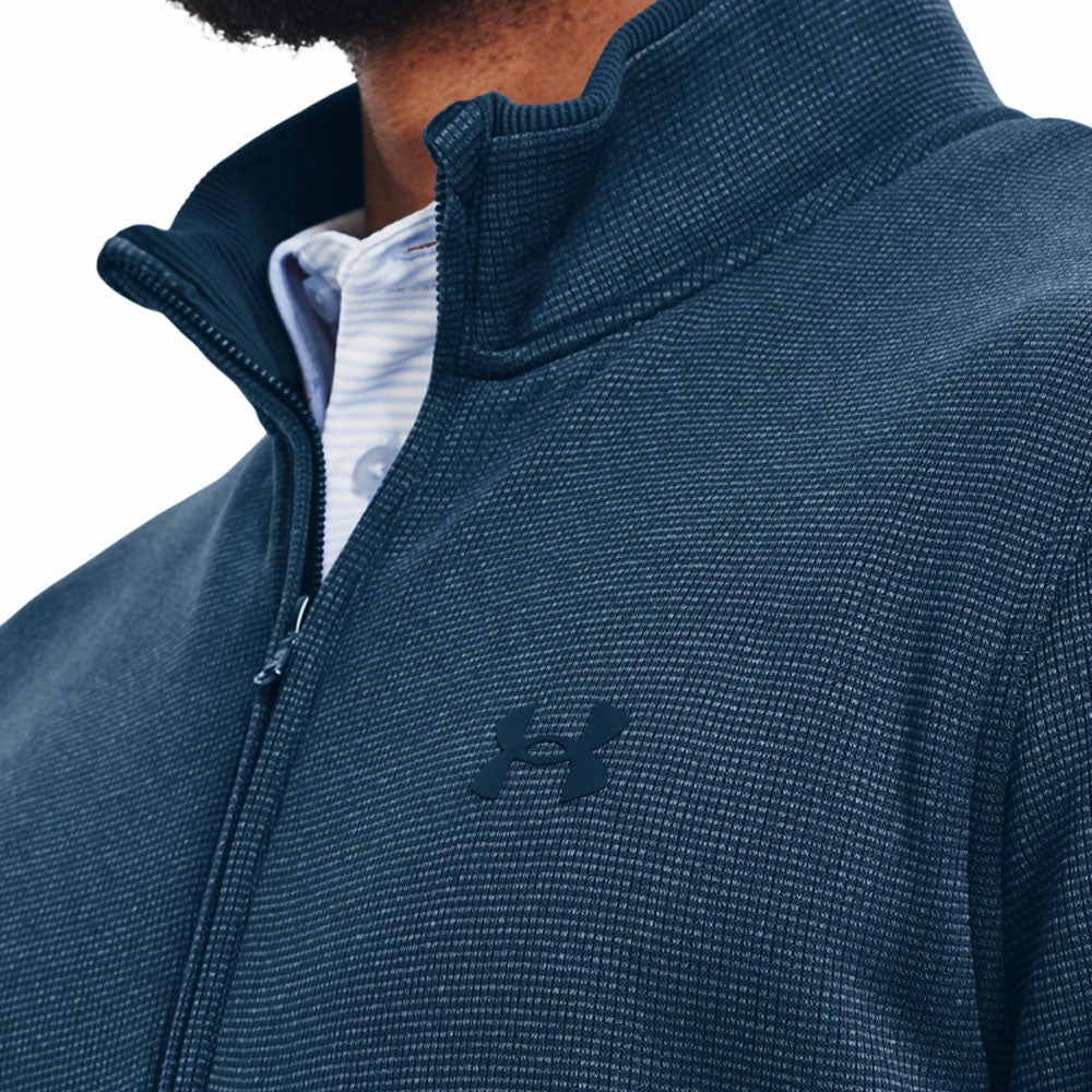 Under Armour Storm Sweater Fleece 1/2 Zip - Petrol Blue Logo Design Modern Aesthetic