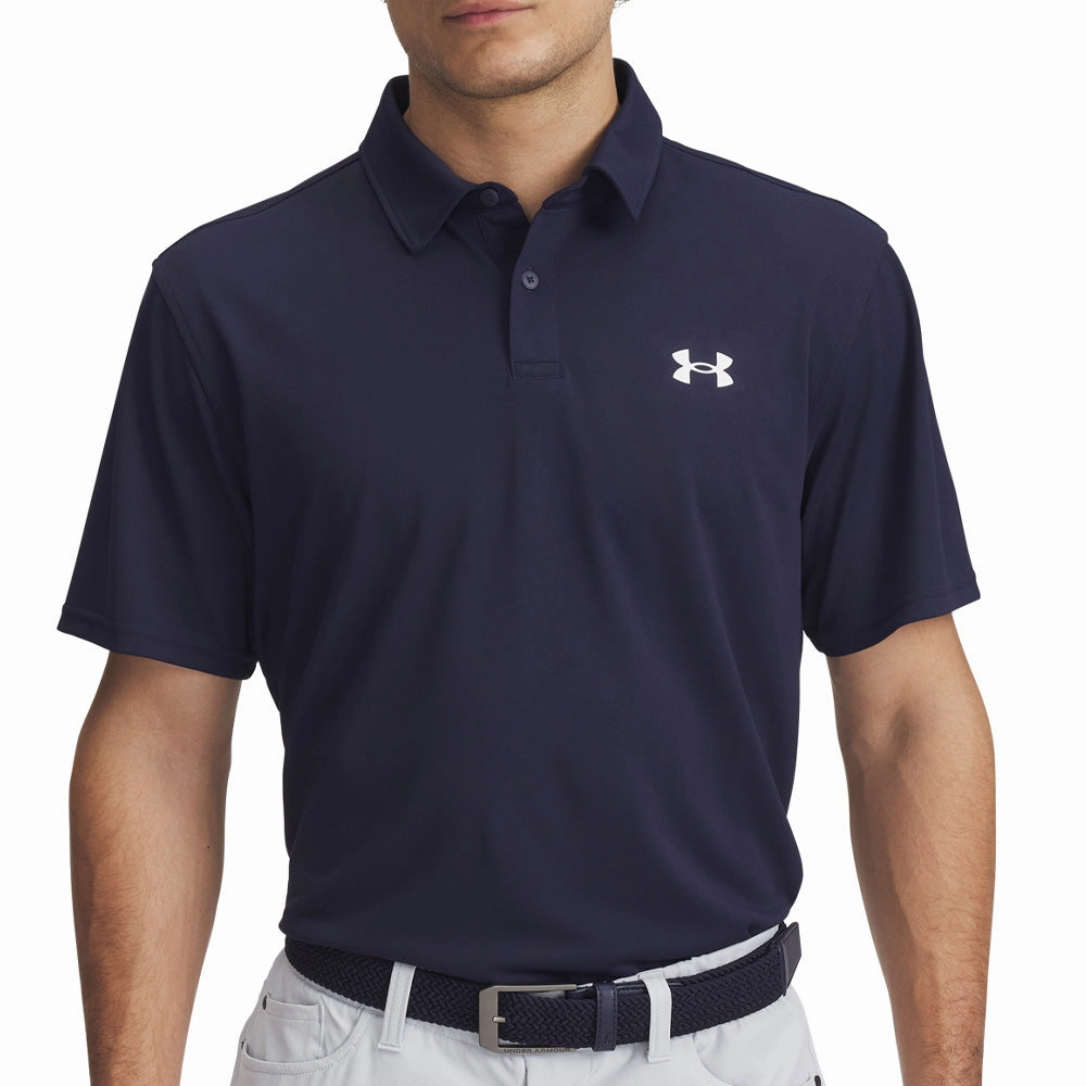 Light Style Holiday Wear Under Armour T2G Pique Polo Shirt - Midnight Navy/White