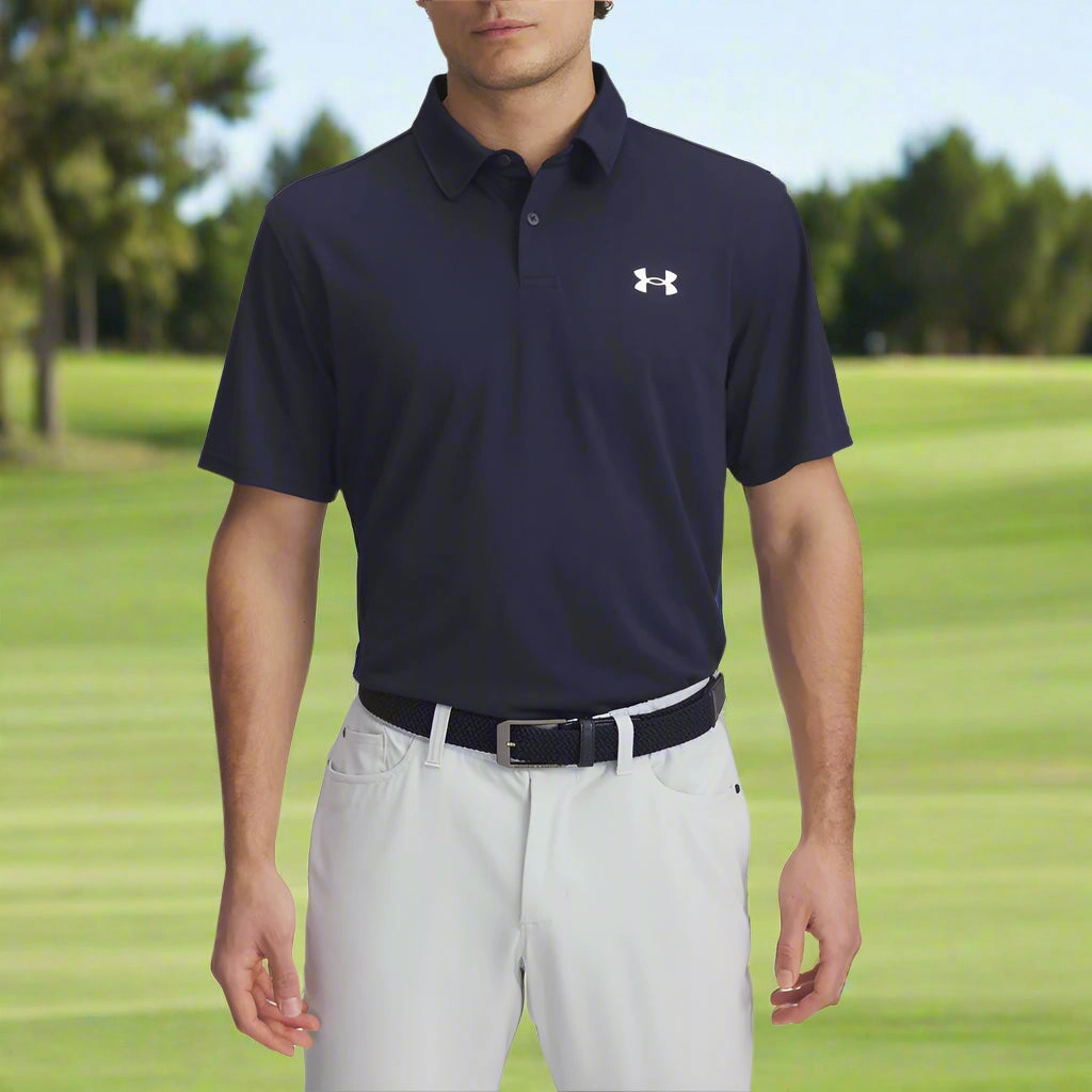 City Smart Under Armour T2G Pique Polo Shirt - Midnight Navy/White