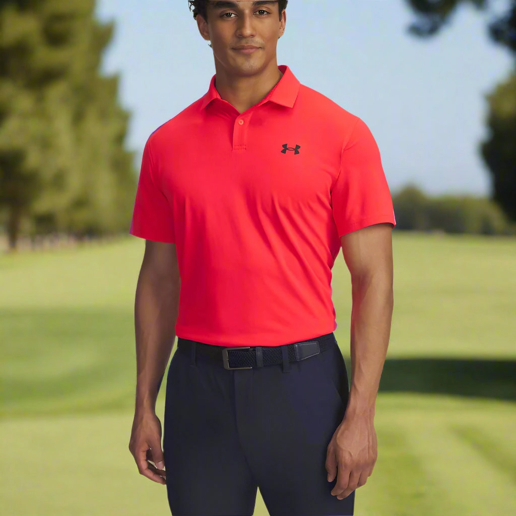 Sporty Chic Under Armour T2G Pique Polo Shirt - Racer Red/Black