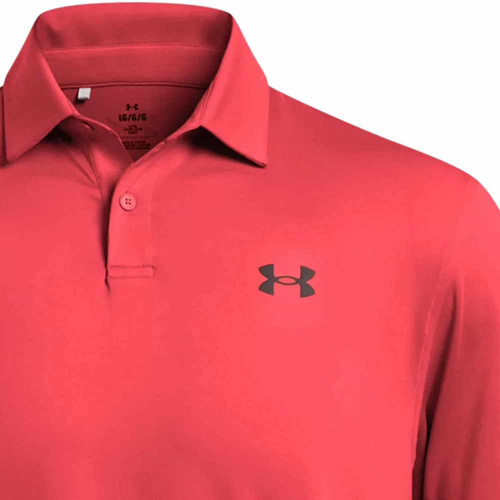 Under Armour T2G Polo Shirt - Red Solstice/Black Simple and Relaxed Easy Wear Look